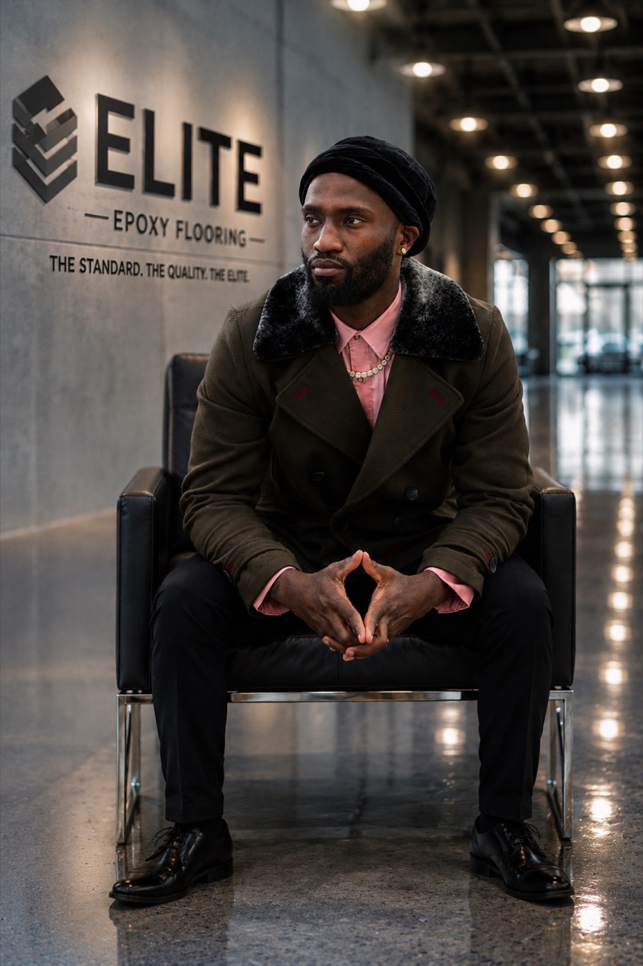 Dawad Danner in the Elite Epoxy Design showroom
