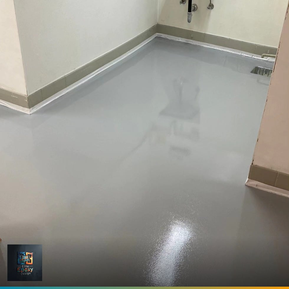Flake epoxy floor suitable for wet rooms