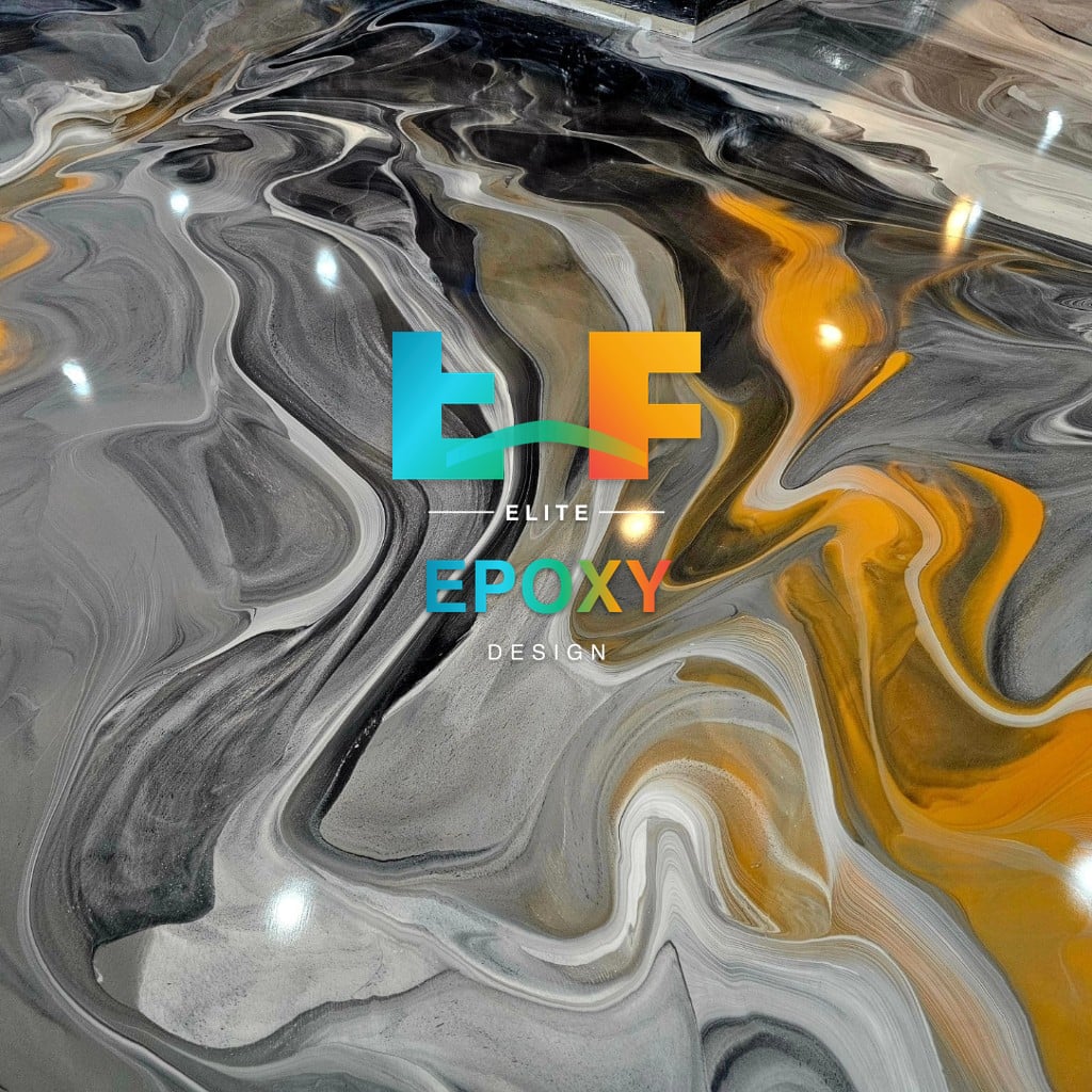 Gold & Gray Metallic Swirl — Metallic epoxy in Michigan